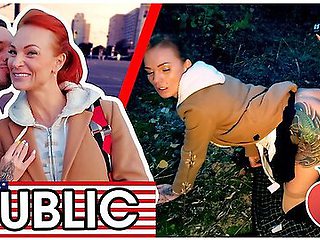 Awesome Public Fuck With Kessie Shy Behind Berlin Billboard