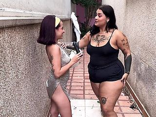 BBW Brazilian MILF Seduced at Carnival - Abandoned House Lesbian Sex