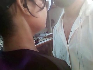 Indian desi stepdaughter-in-law gets romantic with her father figure in Hindi audio