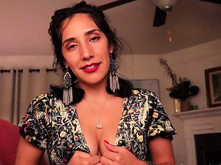 Cute amateur brunette naughty in solo jerking show on camera