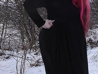 Boot worship in snow