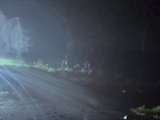 Bottomless when cars pass then naked hiding behind a tree