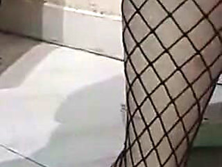 Moranguinho Shows Hers Net Stockings Feet