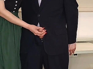 Wearing a Traditional Austrian Dirndl She Jerked Him off