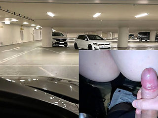 Risky Car Sex in Public Parking Lot - German Amateur Blonde Gets Fucked After Handjob