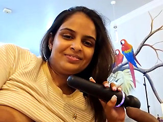 Hot indian wife and husband answer questions in video call