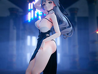 [mmd] Big Duck Duck R17 Queencard High Slit Hip Dress Beautiful Leg Thong