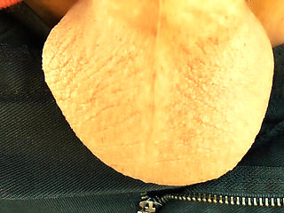 Twink Testicles Movements in Outdoor - Fast Motion Vid and Pulsating Orgasm