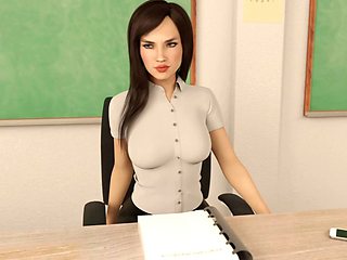 Steamy ecchi visual novel featuring a big ass brunette with massive tits