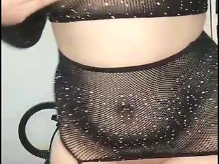 Turkish girl brunette pleasured herself with vibrator