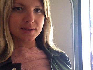 Cute amateur blonde teen Nishe pussy fucked in the car
