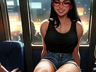 Lin's Friends Help Drain Your Cock on the Bus