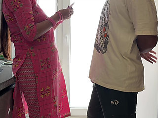 Stepmother's the Step-stepmother with a Big Ass Was Left Fiercely by the Young Stepbrother with a Female Condom.