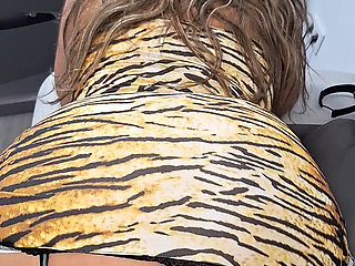 Big-bootied Latina in a Tight, Sexy Dress Gives a Great Blowjob and Gets Fucked Doggy Style!