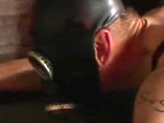 Small penis humiliating in gas mask