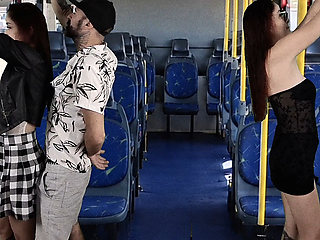 College Student Being Fitted by Stranger on the Bus!