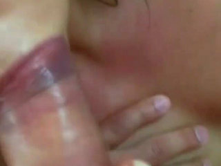 Lovely brunette gets cum in mouth after fucking passionately