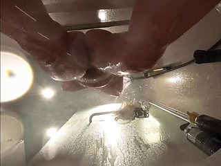 Webcam Under Bath. Girlfriend After Sex in Shower