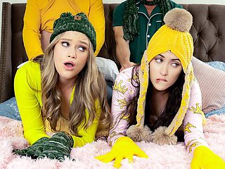 Slutty Chloe Rose and DayDream Daisy - 2 couples foursome clip - Daughter Swap