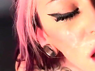 Maxxx Steele Matched on Tinder with Hot Goth Roommate, so Fuck Her Throat and Cum on Her Whore Face