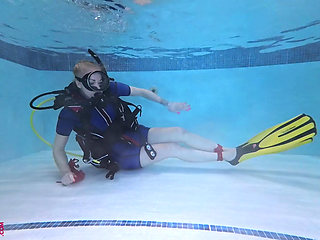 Bound Beneath the Surface - Scuba Tease & Rope Play in Vintage Wetsuit