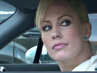 Gorgeous Blonde Milf Fingers Depraved Stunner in Park