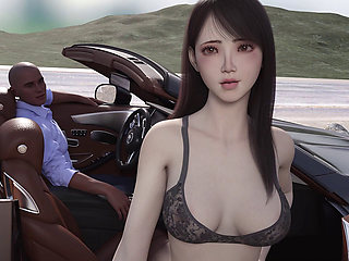 Adored by the Devil 2 - Mui Teases Charlie Topless at Gas Station