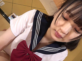 19-year-old Japanese Beauty. Amateur, Blowjob and Cumshot Sex. Uncensored, Asian, Hentai, POV, College Uniform Cosplay.