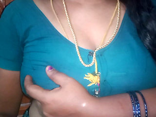 Tamil Aunty Squeezing Her Breasts When She Is Alone and Unable to Control Her Emotions