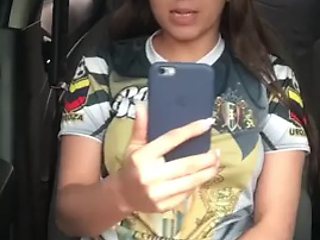 Sexy soccer player has a hot video call with her boyfriend