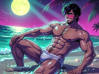 Ai Muscle Hunks on Beach