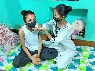 Indian Stepsister and Bhabhi Threesome Fuck with Boyfriend - Hot Monika Horny Archana Hardcore Desi Sex