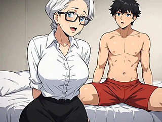 Grandma Charmed the Neighbor And Seducing ( AI generated )