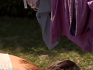 Two Slutty Whores Kneel for Three Fat Cocks - DP Orgy with Assfucking and Cum!