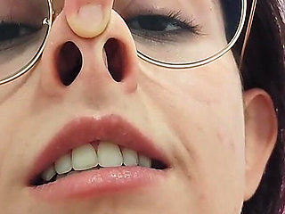 Nose Fetish Nostrils Pressing on My Nose Mouth Open Glasses