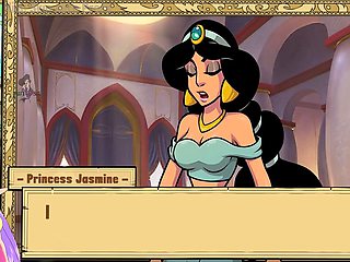 Iris gives a handjob in Akabur's uncensored queen trainer game