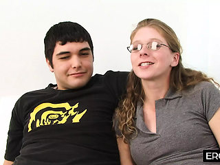 Sister fucks in front of stepbrother