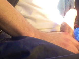 Playing with my dick in my Audi Cabriolet at the parking at beach