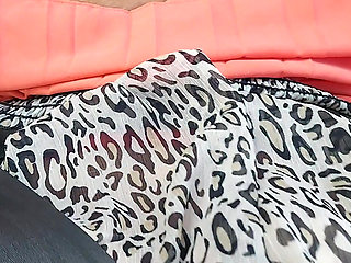 Horny Mature Stepmom Masturbates and Teases Her Stepson in the Car