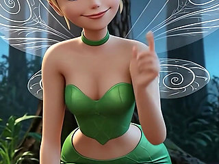 Tiny Tinkerbell Backs up on a Huge Cock