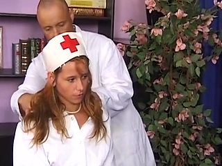 Redhead Nurse Spreads for Doctor Deep Exam