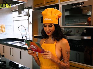 Big-Tits Lesbians in Aprons and Panties Cook Steamy Cuisine
