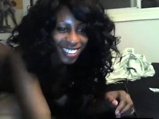 Ebony Amateur Loves White Cock on Webcam
