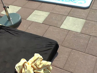 Tattooed Gangbang Slut Gets Destroyed Poolside by the Whole