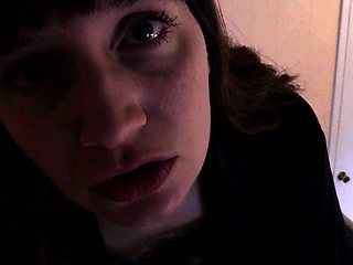 Amateur busty brunette masturbates and does hand job