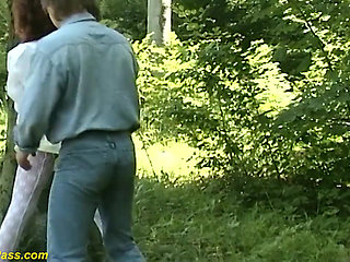 German skinny redhead wife fucked outdoors