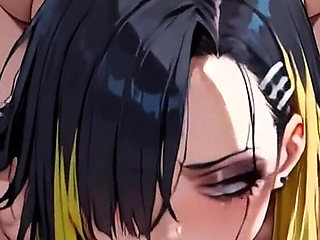 Anime Ai a Goth Girl Gives Her Boyfriend a Blowjob