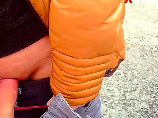 Euro blonde amateur fucks POV outdoor