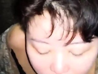 Chubby Asian MILF's Blowjob and Facial