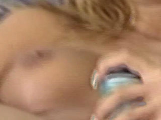 Amateur German Blondie Playing with Her Toy on Casting